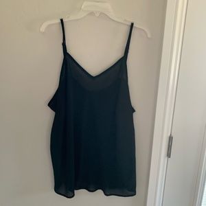 Black shear camisole.